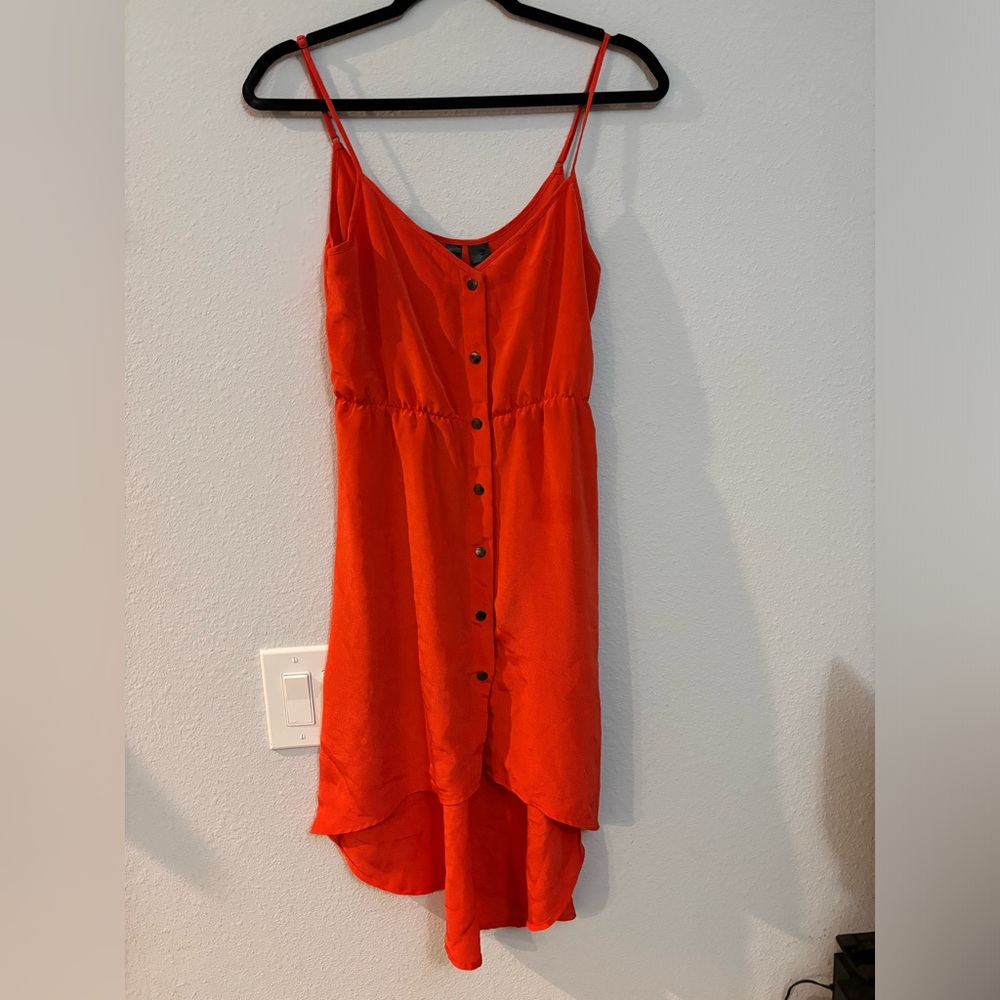 Petticoat Alley high low button up dress Red Size Small